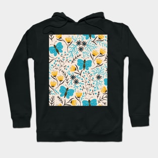 Flower And Butterfly Seamless Pattern Hoodie